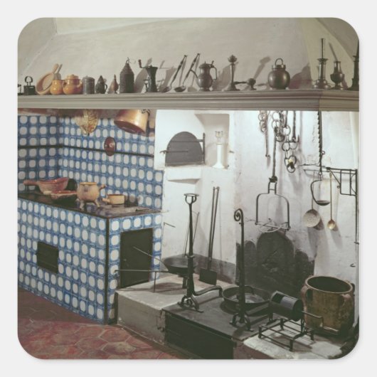 Binnenkant van het Hotel de Cabris Vierkante Sticker (Voorkant)