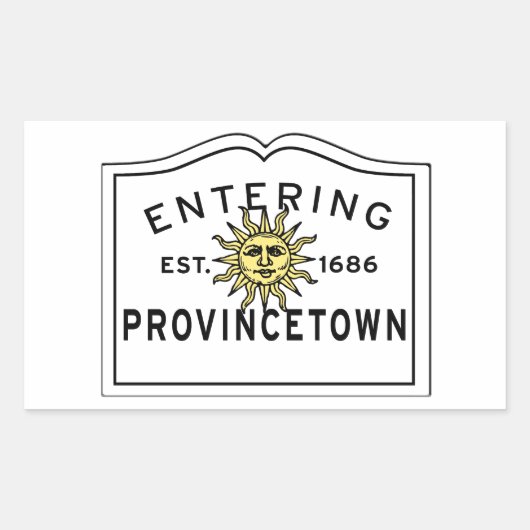 Binnenkomen van Provincetown Massachusetts Town Si Rechthoekige Sticker (Voorkant)