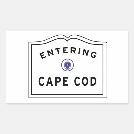 Binnenkomst Cape Cod Massachusetts Teken Welkom bi Rechthoekige Sticker (Voorkant)