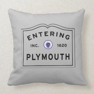 Binnenkomst in de stad Plymouth - Kies een kleur! Kussen