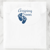 Binnenkort aankomen ovale sticker (Tas)