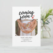 Binnenkort babymeisje Zwangerschap Aankondiging (Staand voorkant)