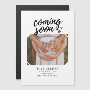 Binnenkort babymeisje Zwangerschap Magnetische Uitnodiging