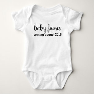 Binnenkort bekend maken van zwangerschap, baby romper