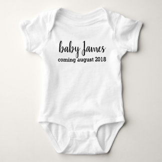 Binnenkort bekend maken van zwangerschap, baby romper