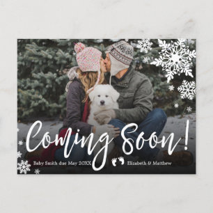 Binnenkort beschikbaar Foto Zwangerschap Aankondig Aankondigingskaart