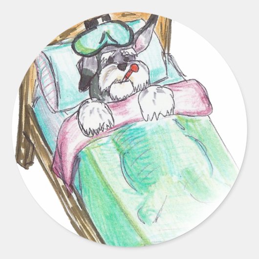 Binnenkort beter worden: bed ronde sticker (Voorkant)