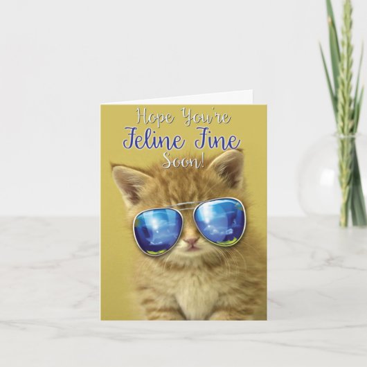 Binnenkort beter worden Wenskaart - Kool Katten Feestdagen Kaart (Voorkant)