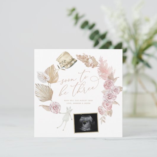 Binnenkort drie ultrasone zwangerschap onthullen B Aankondiging (Staand voorkant)