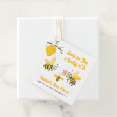 Binnenkort een familie van 3 bijenthema-Baby showe Bedankjes Labels (In situ)