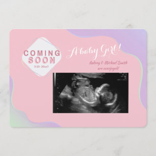 Binnenkort foto Zwangerschap Roze aankondiging