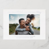 Binnenkort gehuwd als feestfeest folie uitnodiging (Voorkant)