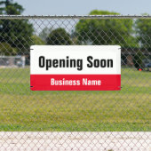 Binnenkort geopend Red Black and White Business Spandoek (Insitu)