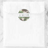 Binnenkort goed ronde sticker (Tas)