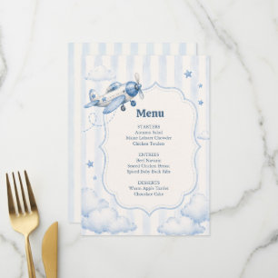 Binnenkort Landend Blauw Jongensvliegtuig Baby Sho Menu