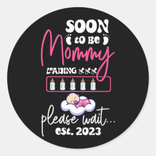 Binnenkort mammie Est 2023 Ronde Sticker