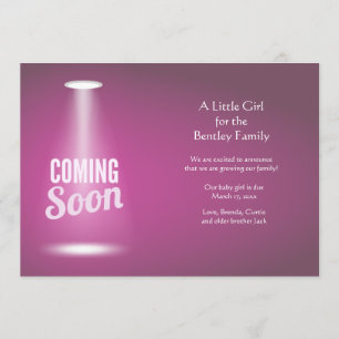 Binnenkort Meisje Zwangerschapsaankondiging Aankondiging