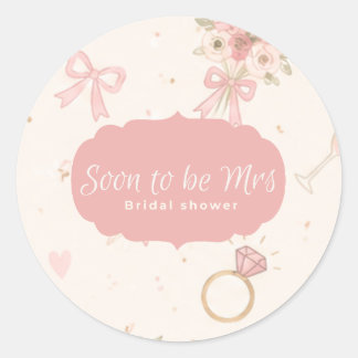 Binnenkort mevrouw vel ronde stickers