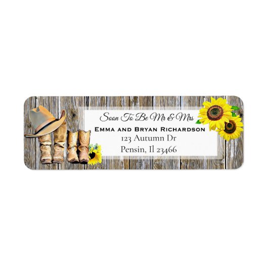 Binnenkort Mr en Mrs Rustic Wedding Invitation Etiket (Voorkant)