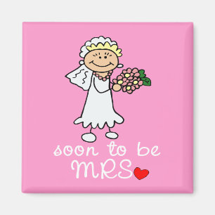 Binnenkort MRS. CUTE Stick Bride Magneet