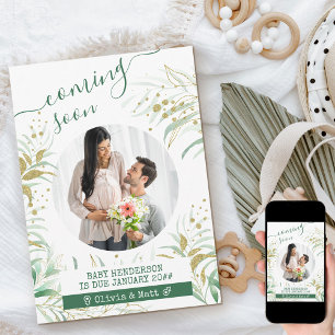 Binnenkort na moederschap Foto Elegant Foliage Aankondiging