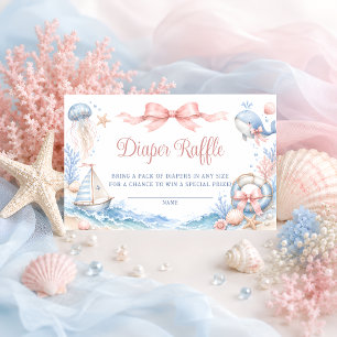 Binnenkort onder de zee baby shower luier raffle informatiekaartje