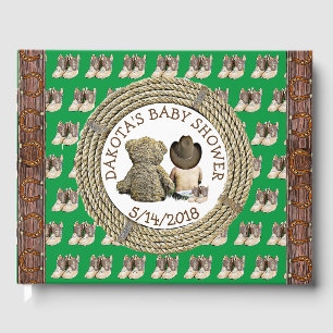 Binnenkort op Lil "Cowboy Baby shower Guestbook" Gastenboek