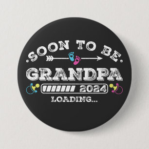 Binnenkort opa 2024 laden ronde button 7,6 cm