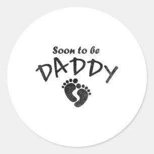 Binnenkort papa nieuwe papa grappige papa grap pap ronde sticker