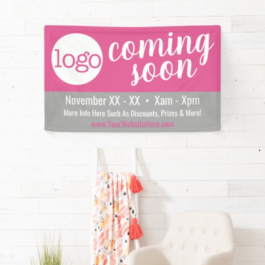 Binnenkort reclame - Logo en details toevoegen Spandoek (Insitu)