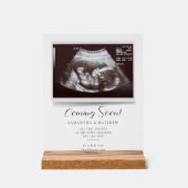 Binnenkort Sonogram zwangerschapsaankondiging Acryl Bord (Voorkant)