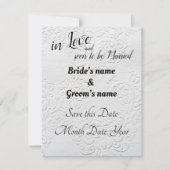 “ Binnenkort te Huwen “  Sla de datum op Aankondig Save The Date (Voorkant)