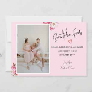 Binnenkort te zijn vier 2 foto's zwangerschap aank aankondiging