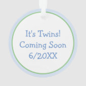 Binnenkort tweeling binnenkort aangekondigd ornament (achterkant)