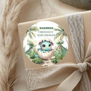 Binnenkort Uitkomende Dino Ei Baby Shower Stickers