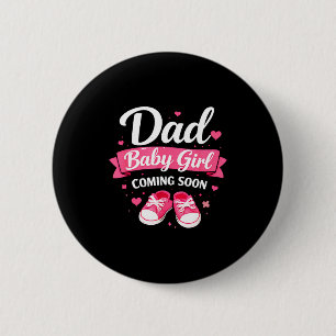 Binnenkort vader van baby meisje eerste keer vader ronde button 5,7 cm