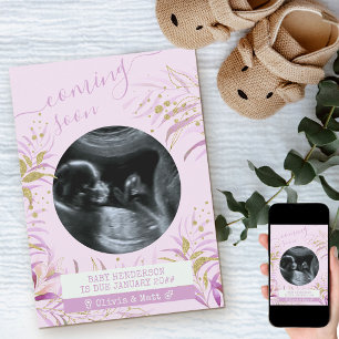 Binnenkort verkrijgbaar Ultrasound Foto roze Gold  Aankondiging