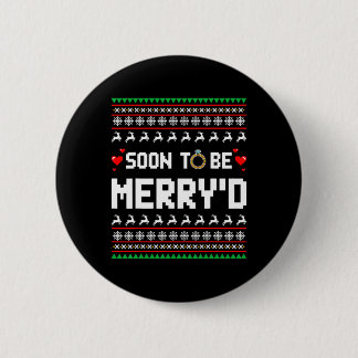 Binnenkort Verloving Kerst Koppel Matchi Ronde Button 5,7 Cm