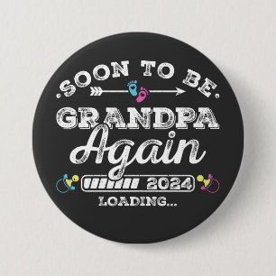 Binnenkort weer opa 2024 laadronde ronde button 7,6 cm
