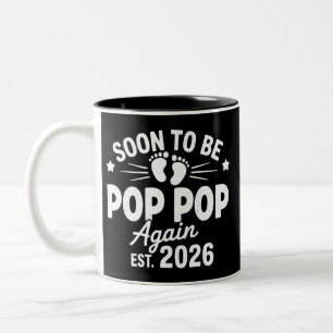 Binnenkort weer Opa Opa est. 2026 Zwangerschap Tweekleurige Koffiemok