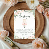 Binnenkort wordt de roze bloemige bruidsdouche weg bedankkaart