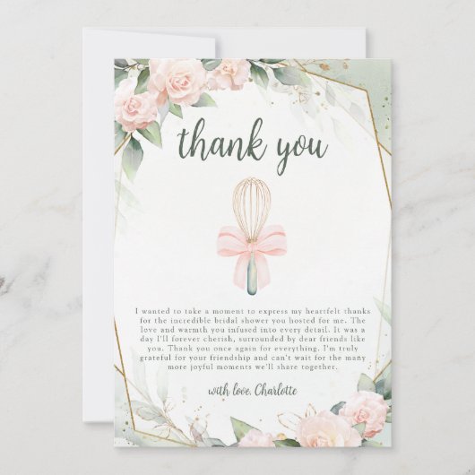 Binnenkort wordt de roze bloemige bruidsdouche weg bedankkaart (Voorkant)