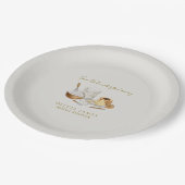 Binnenkort wordt het vrijgezellenfeest weggesleept papieren bordje (Gekanteld)