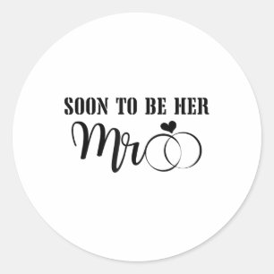 Binnenkort wordt Mr& Mrs. Celebrate The Bride Ronde Sticker
