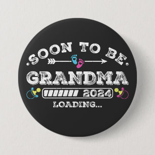 Binnenkort wordt oma 2024 laden ronde button 7,6 cm
