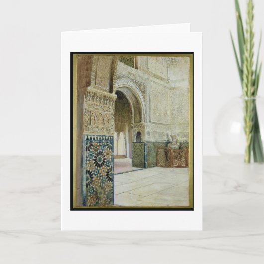 Binnenland van Alhambra, Granada (w/c) Kaart (Voorkant)