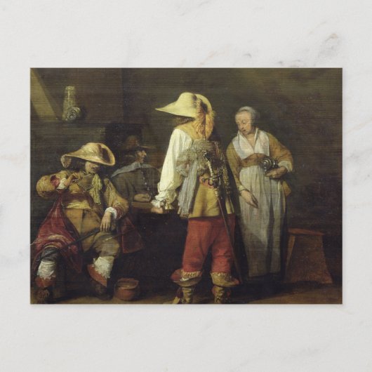 Binnenland van een Herberg, 1636 Briefkaart (Voorkant)