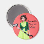 Binnenlandse Diva op het werk Afbeelding Magnet Magneet (Voorkant / Achterkant)