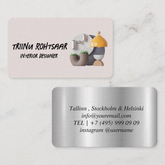 Binnenlandse ontwerper visitekaartje (Voorkant / Achterkant)