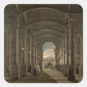 Binnenlandse Zaken van de Gare Saint-Lazare Vierkante Sticker